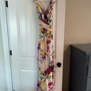 Adrianna Papell Vibrant Pink and Cream Dress